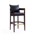 Manhattan Comfort Ritz Barstool in Black and Dark Walnut BS013-BK